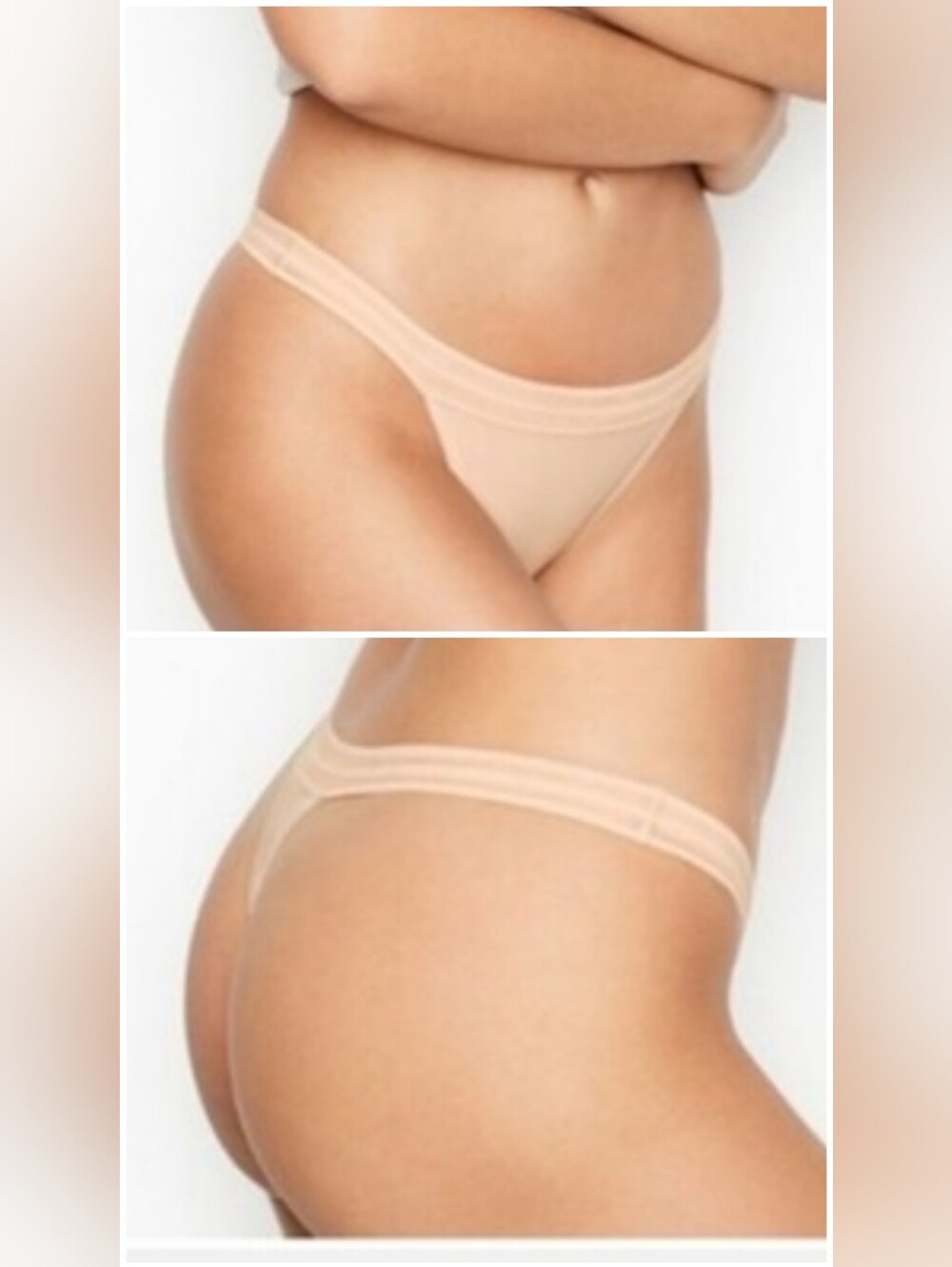 Victoria's secret body by Victoria angelight fishnet trim thong panty LARGE